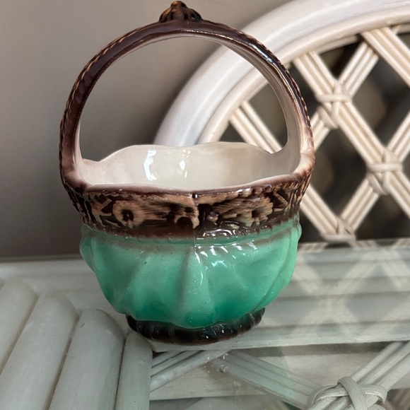 Czechoslovakia Other - Vintage Czechoslovakian Pottery Basket